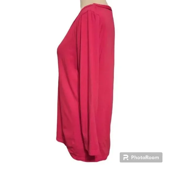 Talbots Women's Size Large Red Long Sleeve Top - Picture 4 of 5